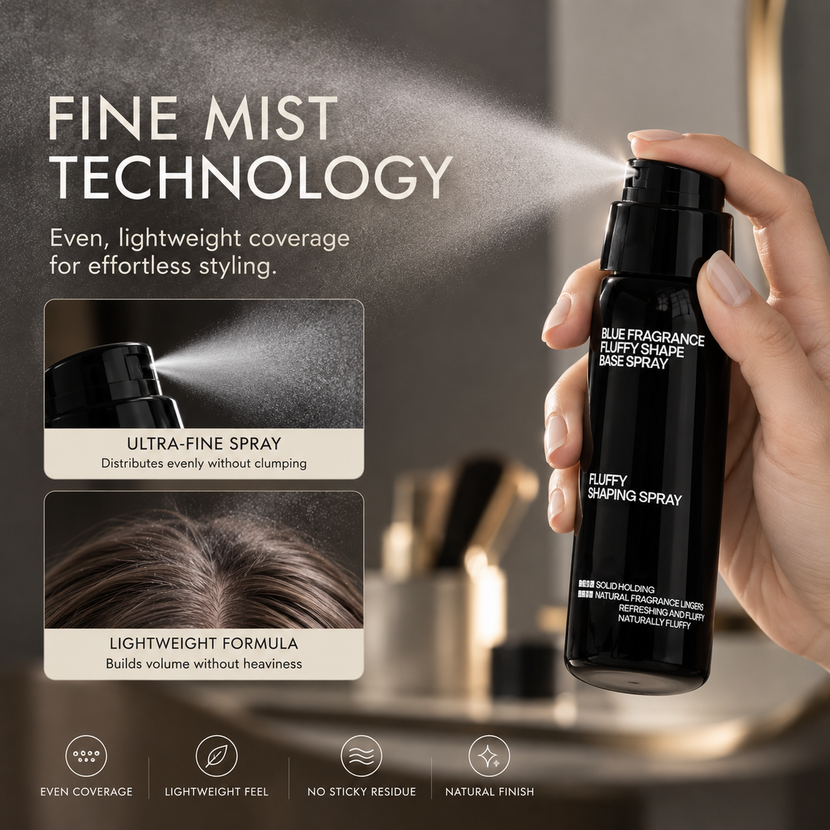 Volumizing & Hold Hair Spray – Lightweight, Bouncy Volume & Long-Lasting Style