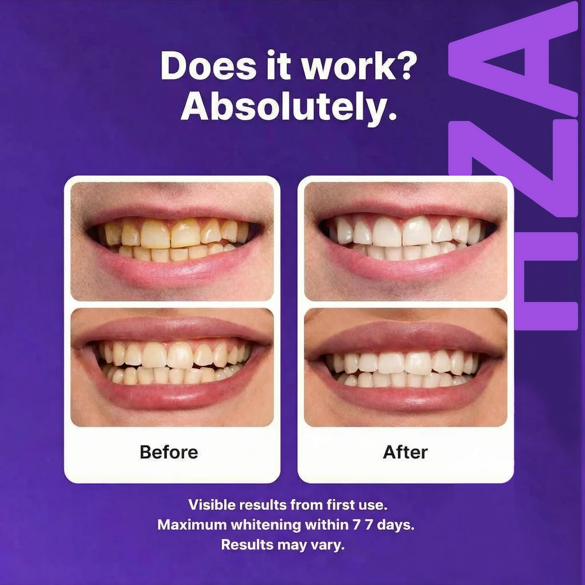 HZA Purple Teeth Whitening Strips
