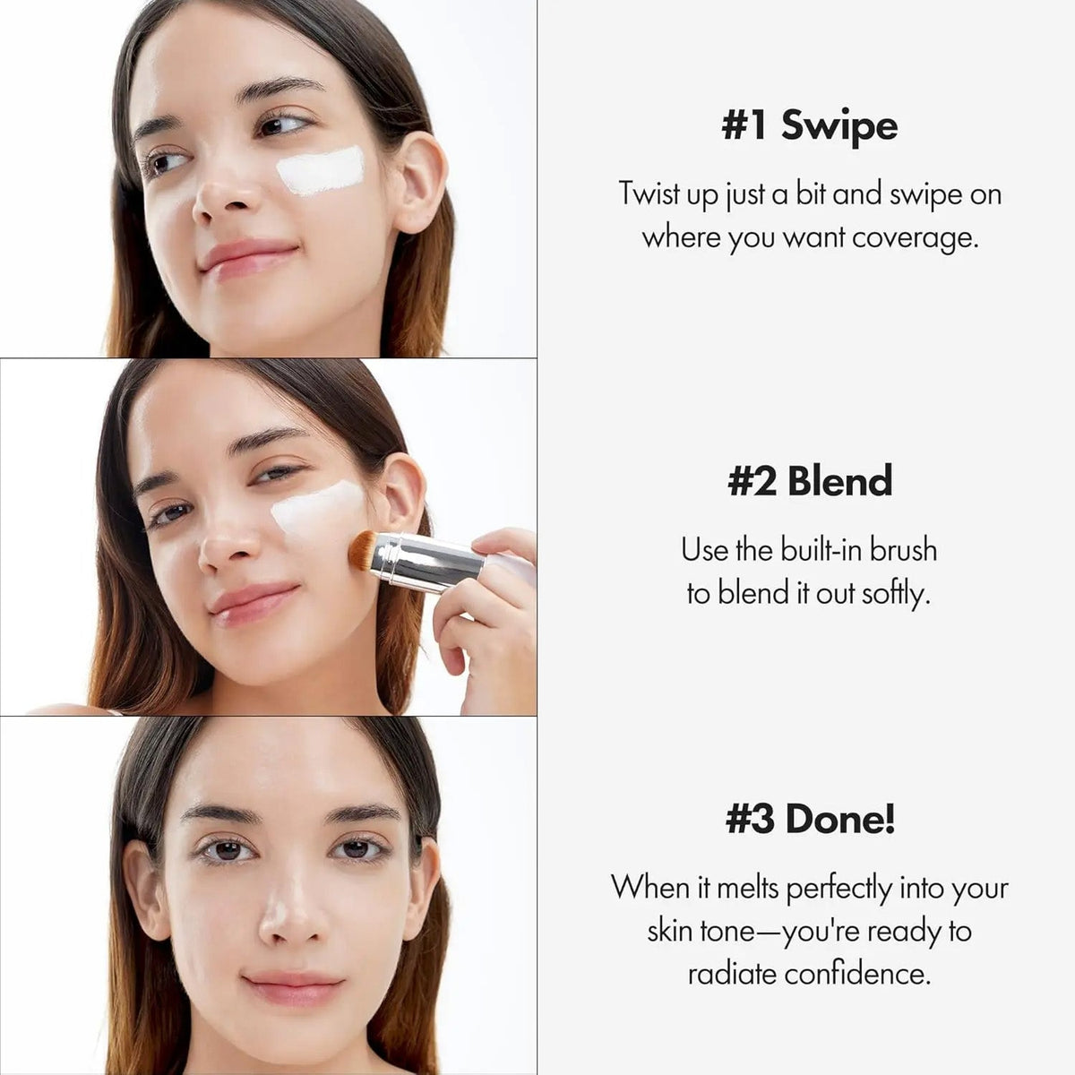 🎉Color-Changing Foundation Stick with Collagen Capsules - Dual-Ended with Detachable Brush