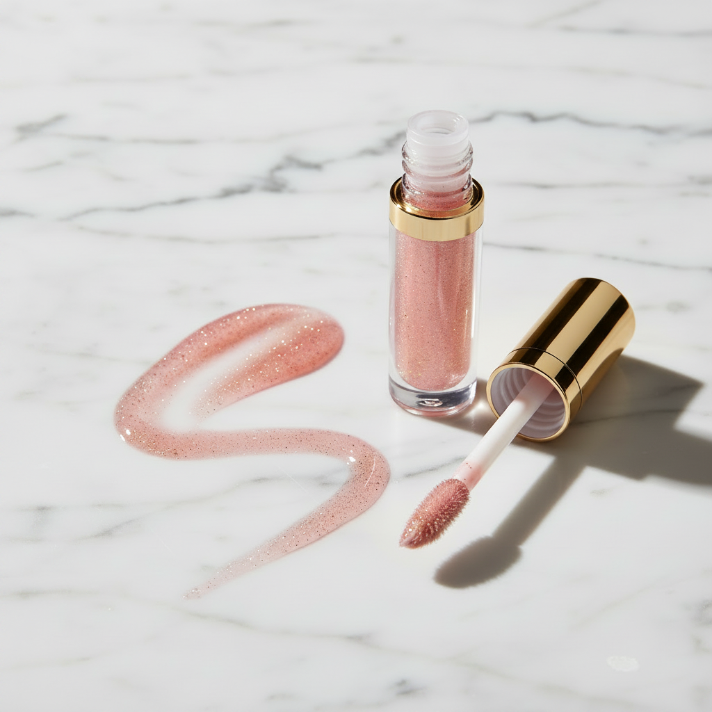 Coral Peach Glitter Gloss