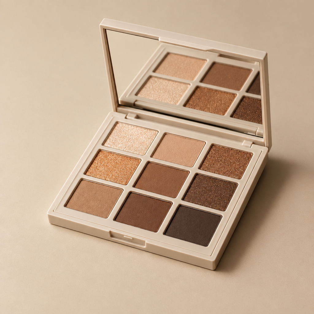 Warm Neutrals nine-pan eyeshadow palette open front view
