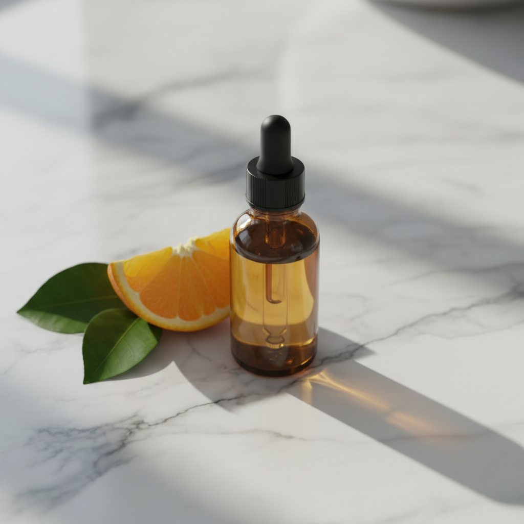 Top-down view – dropper and bottle detail