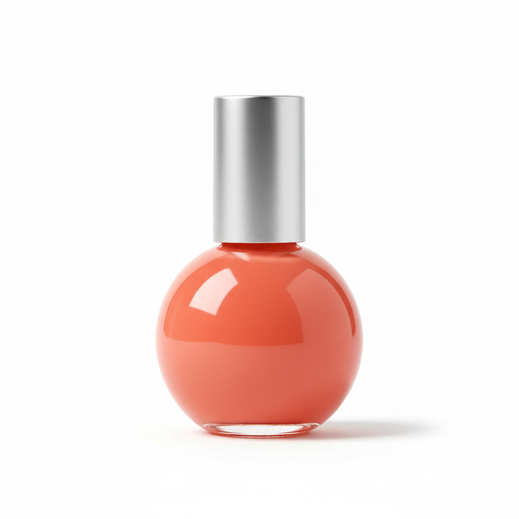 Coral Orange Round Bottle Nail Polish