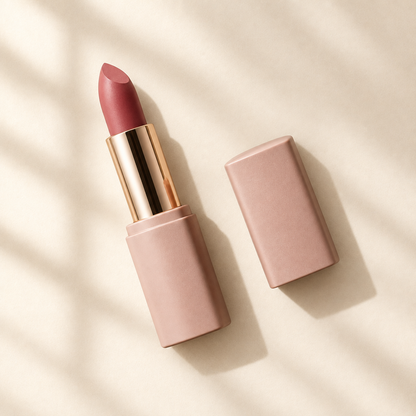 Dusty Rose lipstick overhead view