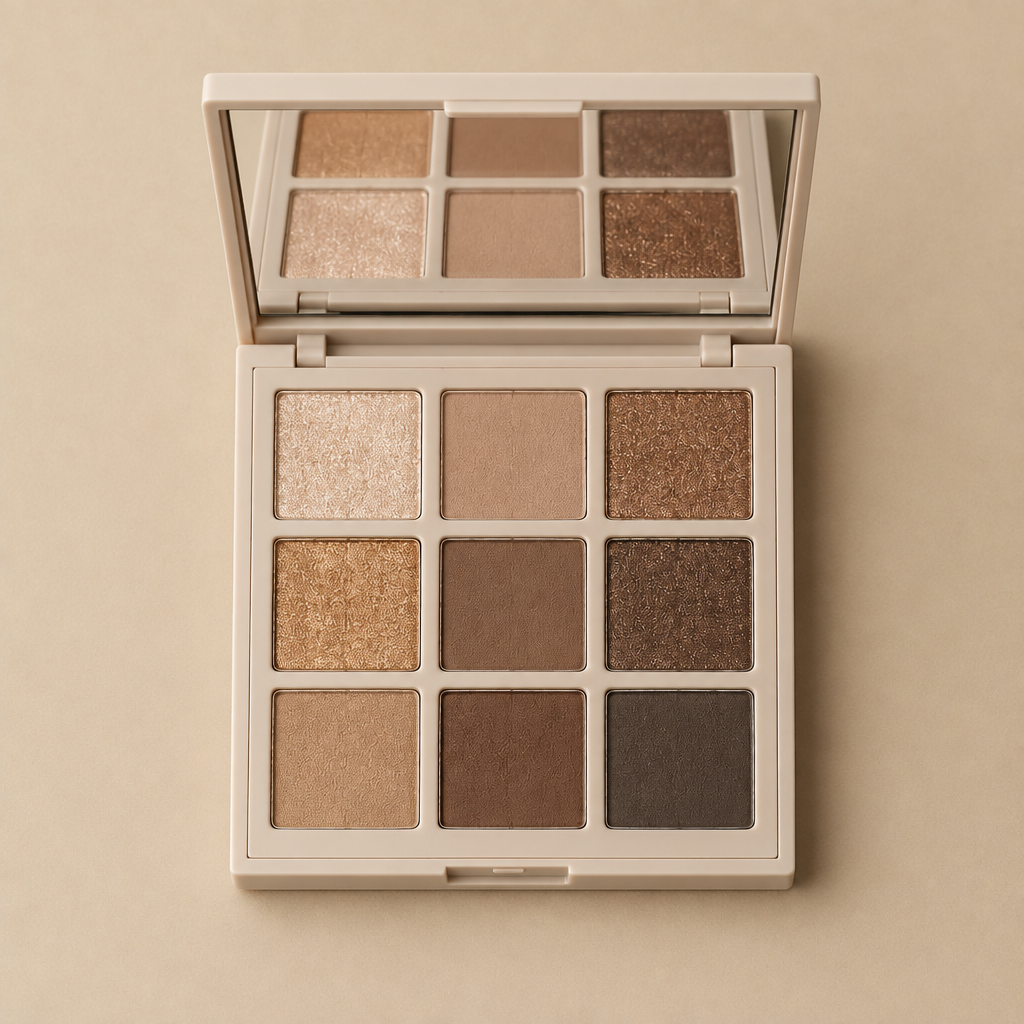 Warm Neutrals eyeshadow palette overhead view