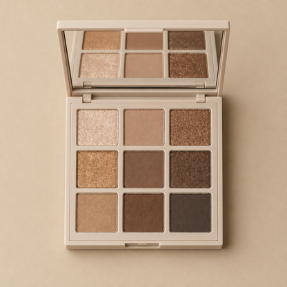 Warm Neutrals eyeshadow palette overhead view